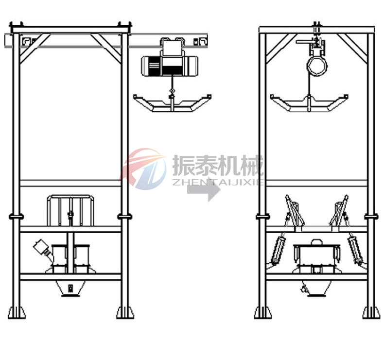 三氧化二铬吨袋拆包机工作原理